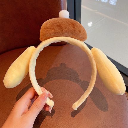 Children's Cartoon Yugui Dog Headband Pressure Hair Non-slip Face Wash Hoop Cute Girls' Hair Hoop Internet Celebrant Hair Card Crown Headwear