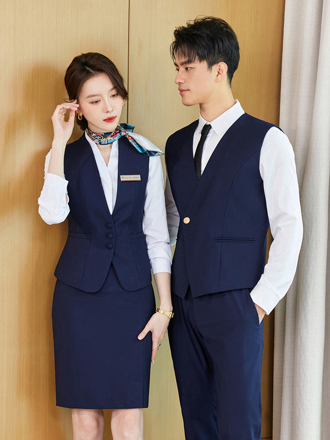 Spring Clothing Professional High-end Vest suit Temperament New Hotel Front Desk Attendant Work Clothes Sales Workwear Uniform