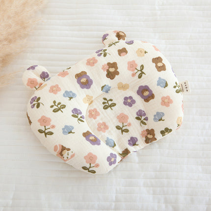 Class A cotton baby gauze baby anti-deflection head shaped pillow sweat-absorbing breathable Four Seasons suitable for newborn comfort pillow
