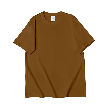 220g Cotton Three-Needle Round Neck Loose Shoulder Short-Sleeved Men's Summer T-Shirt Export Cross-Border Light Board Bottoming Shirt