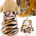 Two-legged hooded flannel Tiger / XS back length 20cm