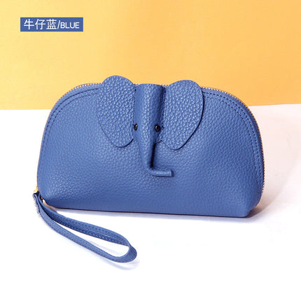 Creative Elephant Fashion Leather Wallet Women's Long Clutch Bag Niche Design ins Soft Leather Clutch Bag Wholesale