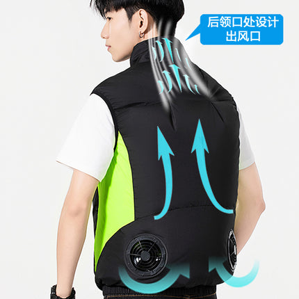 New Cooling Vest Sleeveless Air-conditioning Suit Summer Outdoor Heat Prevention and Cooling Work Clothes Labor Protection Fishing Clothing Cross-border Batch