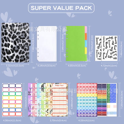 Amazon Cross-border A6 Leopard Macaron Notebook Loose-leaf Creative Cash Deposit Book Budget Plan Book