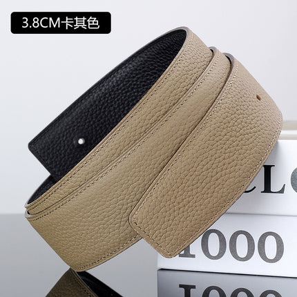 Guangzhou belt manufacturers spot wholesale headless layer cowhide smooth buckle leather pure cowhide pants belt does not take the lead