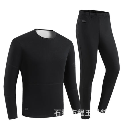 Explosions Smart 30 Zone Heating Thermal Underwear for Men and Women USB Charging Solid Color Thickened Cold-proof suit Constant Temperature