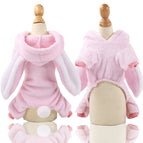 Four-legged flannel pink extra-long-eared rabbit / XS back length 20cm