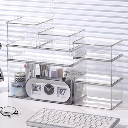 Desktop Storage Box Transparent Basket Dormitory Stationery Snacks Sundries Storage Box Cosmetic Mask Large Capacity Storage Rack