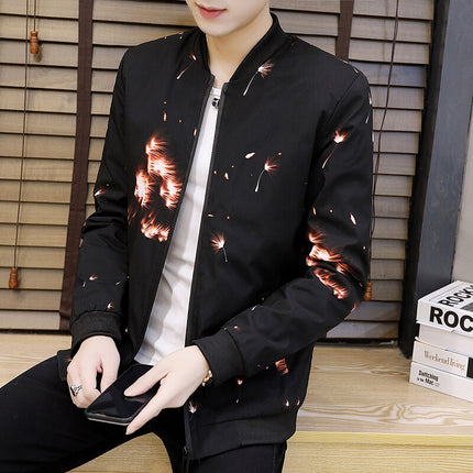 Korean style youth thin wolf head coat men's spring and autumn floral jacket men's foreign trade cross-border men's clothing wholesale