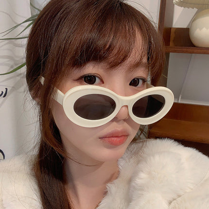 Oleo New Candy Color Small Frame Oval Dopamine Color Sunglasses Travel Party Photo Shade Sunglasses