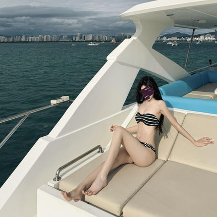 2025 New Sexy Spice Girl Perspective Tulle Navy Blue Blouse Sexy Perspective Mesh Knee Skirt Bikini Swimsuit