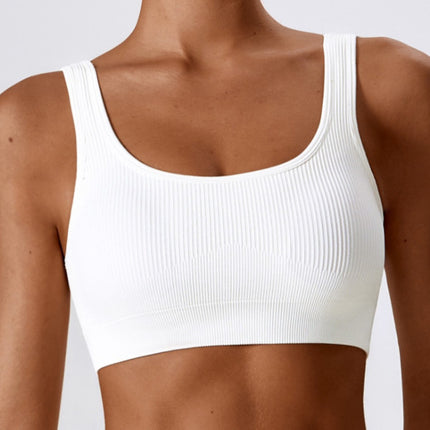 European and American Pure Color Threaded Yoga Intimates U-Shaped Seamless Cross-Border Sports Fitness Yoga Vest Intimates Bra for Women