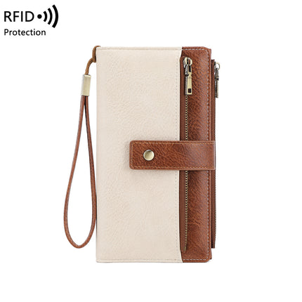 Cross-Border New Rfid Anti-Magnetic Women's Wallet with Multiple Card Slots 70% off Long Wallet European and American Retro Fashion Clutch Bag