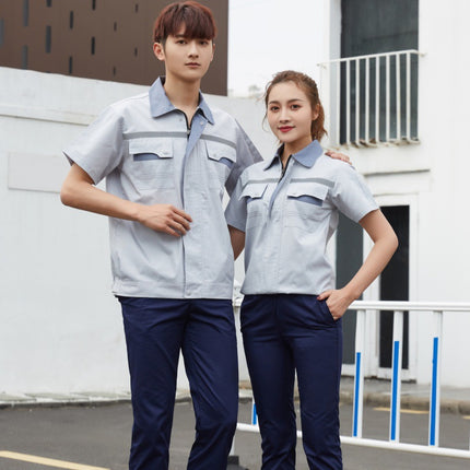 Polyester-Cotton Work Clothes, Summer Long and Short-Sleeved Suits, Work Uniforms, Labor Protection Clothing, Machine Repair Workshop Clothing, Wholesale Summer Professional Clothing