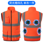[four holes] air conditioning suit (fluorescent orange) [accessories not included] / Xl（170-175cm/ 60-70kg