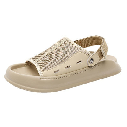 Fashionable Casual Versatile Sandals with Velcro Thick-Soled Men's Shoes 2025 New Summer Outdoor Lightweight Two-Wear Beach Shoes