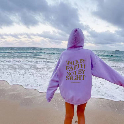 2023 Amazon Foreign Trade Women's Velvet Sweatshirt Plain Letter Print Kangaroo Pocket Drawstring Printed Hoodie