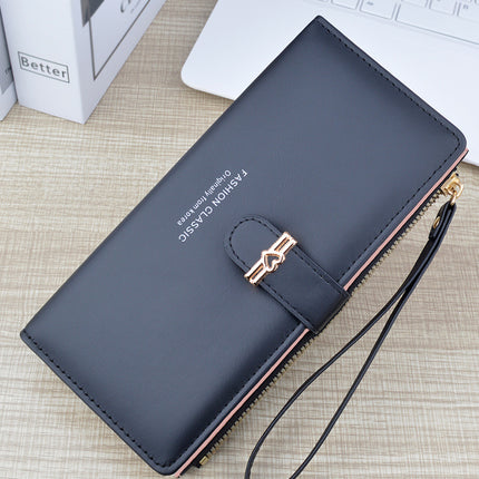 New Wallet Women's Long Multi-Card Holder Zipper Buckle Wallet Fashionable Simple Soft Wallet Change Clutch Bag