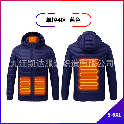 Cross-border heating clothing smart USB charging heating constant temperature warm coat manufacturers in stock heating cotton-padded jacket