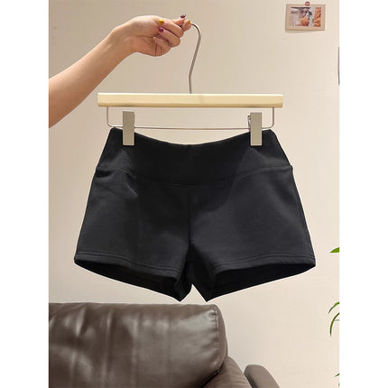 Black American Hot Girl Sports Shorts Women's Summer 2025 New Outerwear High Waist Hip Covering Women's Group Hot Pants Leggings