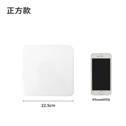 Ceramic Cake Plate Pure White Square Plate Dessert Display Dish Baking Tableware Buffet Round Swing Plate Long Square Plate