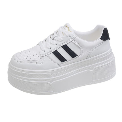 Popular White Sneakers for Women 2026 Spring New Thick-Soled Height-Increasing Casual Shoes Lace-Up Casual Sports Sneakers Women's Height-Increasing Shoes