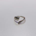 No fading 5250 real white gold Fox ring