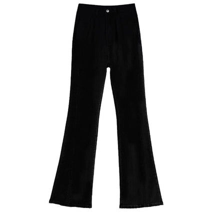fleece-lined Thickened Black Micro-La Jeans Women's Fashionable All-Match New High Waist Slim-Fit Slim Stretch Horseshoe Trousers