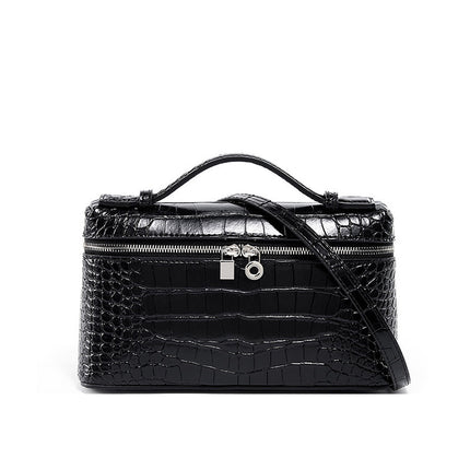 Lp Lunch Box Bag 2025 New First-Layer Cowhide Box Bag High-Quality One-Shoulder Satchel Cross-Body Genuine Leather Women's Bag Cross-Border