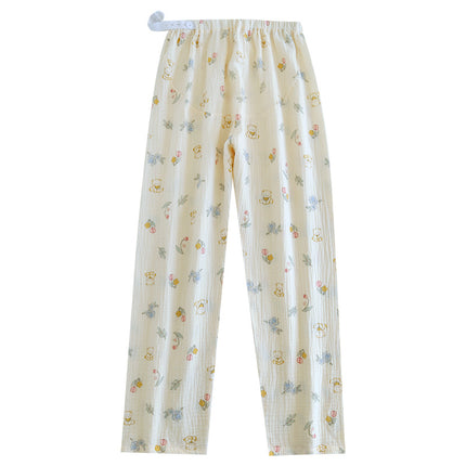 Thin maternity pajamas crepe cotton spring and summer belly pants cotton double crepe adjustable loose cotton pants