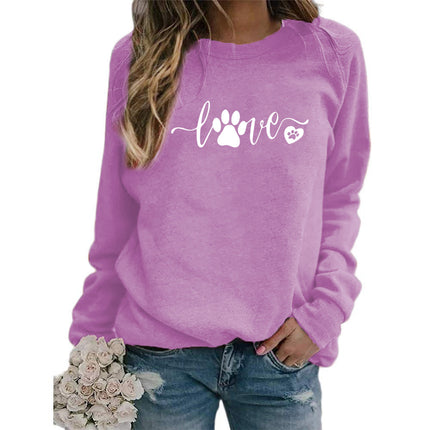 2021 AliExpress Amazon ebay cross-border love dog foot letter printed crew neck vests Europe and the United States autumn and winter