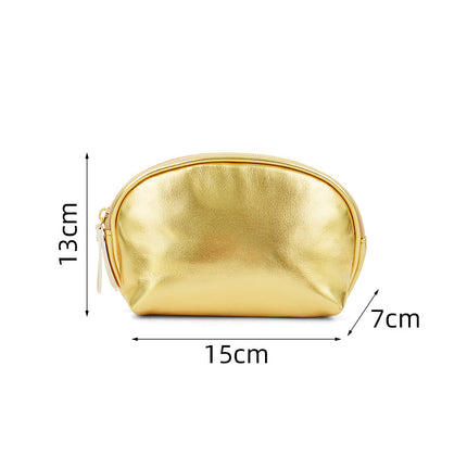 Cross-border Korean-style silver soft leather cosmetic bag three-piece women's wash bag high-grade waterproof women's cosmetic bag customization