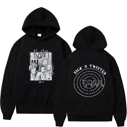 Rock Band Korn Sick &Amp Twisted Tour 2000 Hoodie Men Fashio