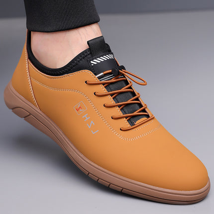 Shenglima Men's Shoes genuine goods Caiyuan Light Luxury New Men's Soft Bottom Non-slip Slip-on Leather Shoes Fashion Casual Shoes