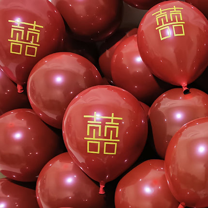 Festive wedding supplies pomegranate red happy word latex balloon 10 inch wedding wedding room wedding decoration balloon