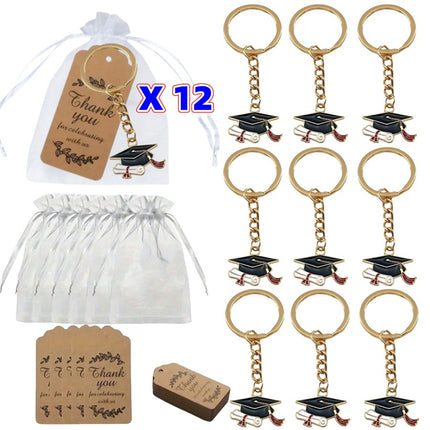 Cross-Border Fashion New Doctor's Hat Graduation Season Keychain Hanging Set Decoration Creative Alloy Oil Dripping Graduation Gift
