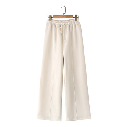 Zipper Bomber Jacket Coat Sweatshirt 3399802 Loose High Waist Fleece Pants 319980 Set Cotton