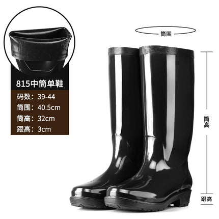Rain Shoes Water Shoes Men's Rain Boots Short Medium High fleece-lined Labor Protection Fishing Sea-driving Kitchen Site Car Washing Wear-resistant Non-slip