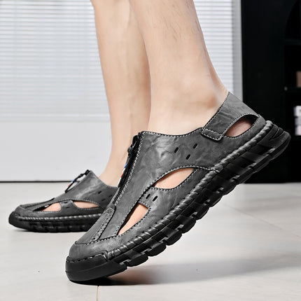 Foreign Trade Hot-Selling Summer New Products Large Size Hand-Stitched Casual Breathable Genuine Leather Toe-Cap Sandals River Shoes Beach Shoes