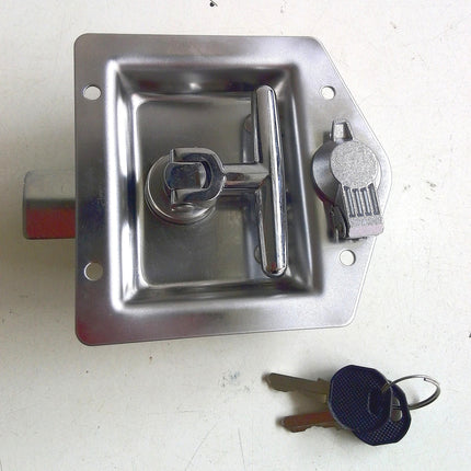 Spot stainless steel panel lock construction machinery door lock MS857 special locomotive toolbox door lock T handle folding