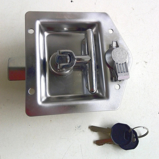 Spot stainless steel panel lock construction machinery door lock MS857 special locomotive toolbox door lock T handle folding