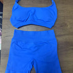 Electric blue bra and shorts set / Xs (european size is too large)