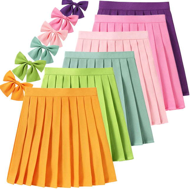 in stock Factory Solid Color Anime COS High Waist Pleated Skirt Pleated Skirt Class Uniform Performance Chorus Men and Women Short Skirt