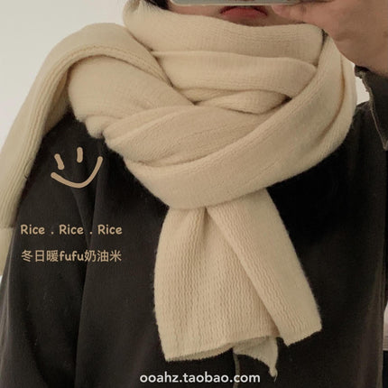 Cream rice ~ many colors simple-looking couple's soft glutinous autumn and winter warm cashmere-like scarf shawl