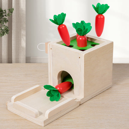 Cross-border Montessori Multifunctional Intelligence Box Carrot Pulling Children Color Shape Matching Coin Box Building Blocks Toy