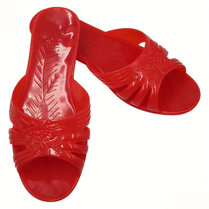 Pearl River Chrysanthemum Women's Summer Jelly Bath Plastic Transparent Mother Going Out Non-Slip One Crystal Alliance Slippers