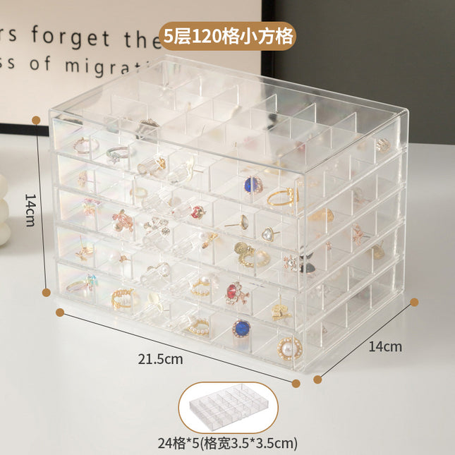Jewelry Storage Box Drawer-type Internet Celebrity ins Style Large-capacity Household Organizing Box Earrings Necklace Bracelet Storage Box