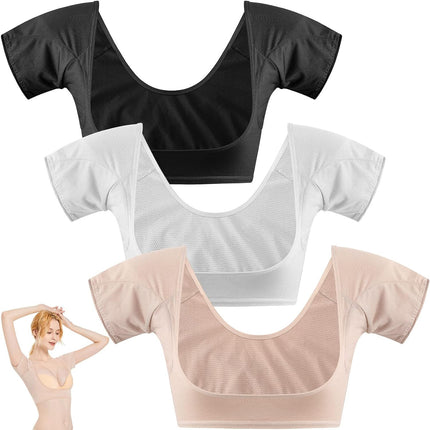 in stock cross-border underarm sweat pad vest mesh quick-drying short-sleeved breathable sweat-absorbent anti-sweat milk silk and mesh
