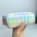 Rainbow plaid pencil case