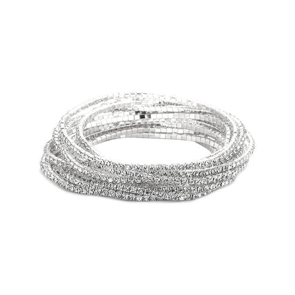 2.0mm Superfine Rhinestone Bracelet Stretch Bridal Bracelet Korean Style Single Row Flash Diamond Stretch Crystal Bracelet